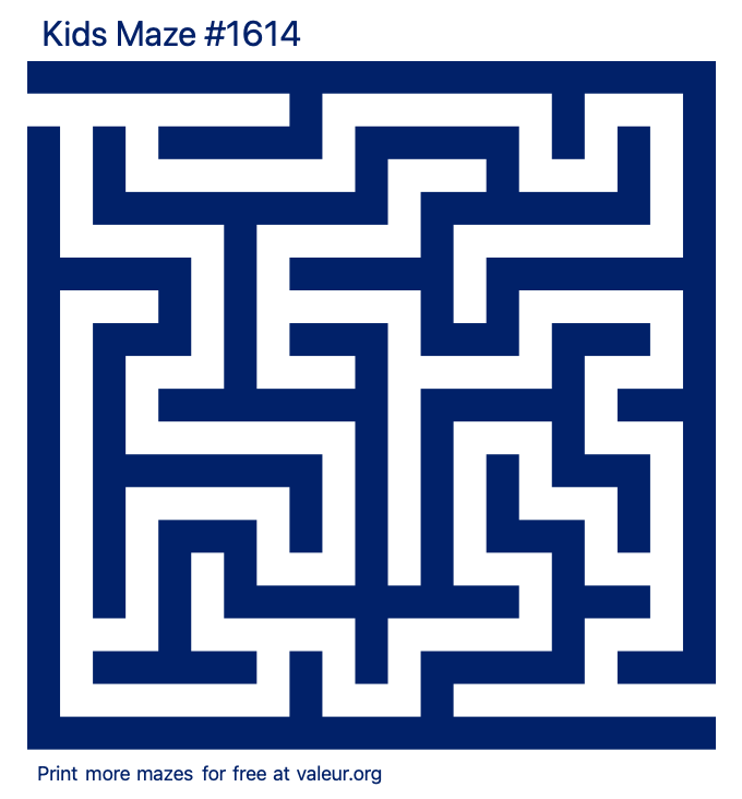 Free Printable Kids Maze number 1614