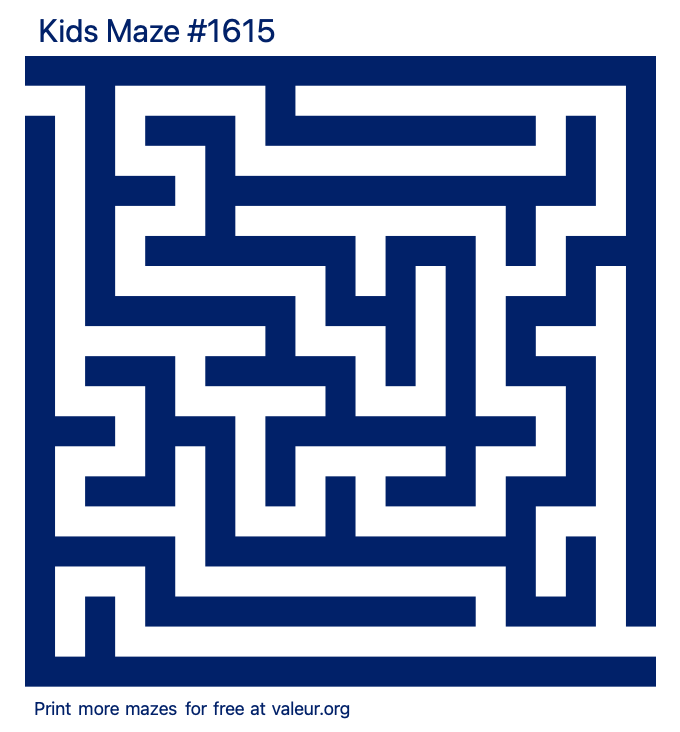 Free Printable Kids Maze number 1615