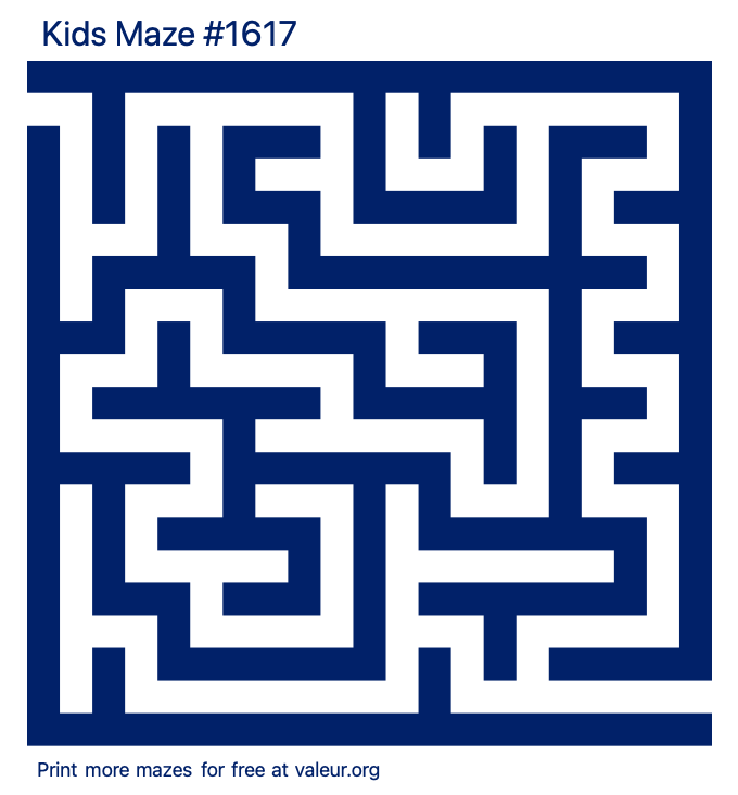 Free Printable Kids Maze number 1617