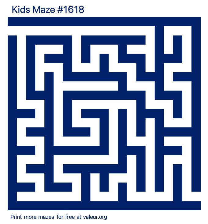 Free Printable Kids Maze number 1618