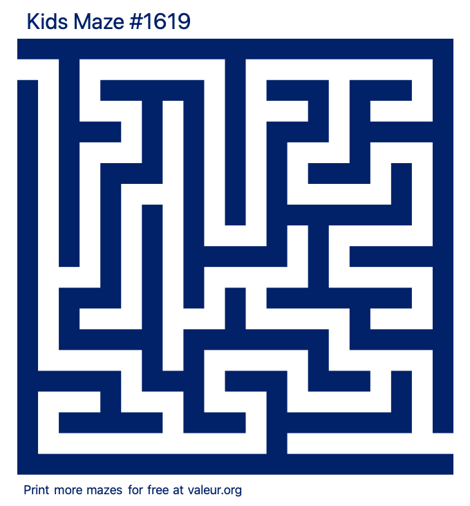 Free Printable Kids Maze number 1619