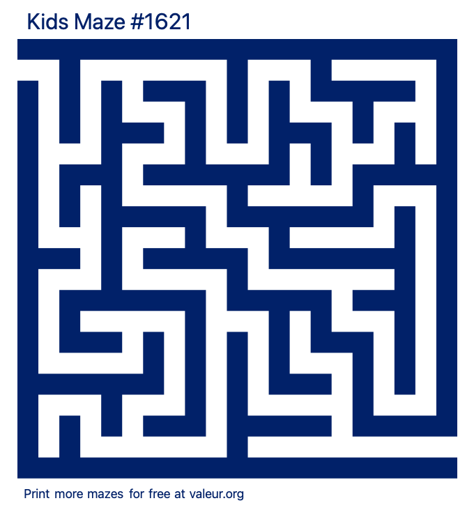 Free Printable Kids Maze number 1621