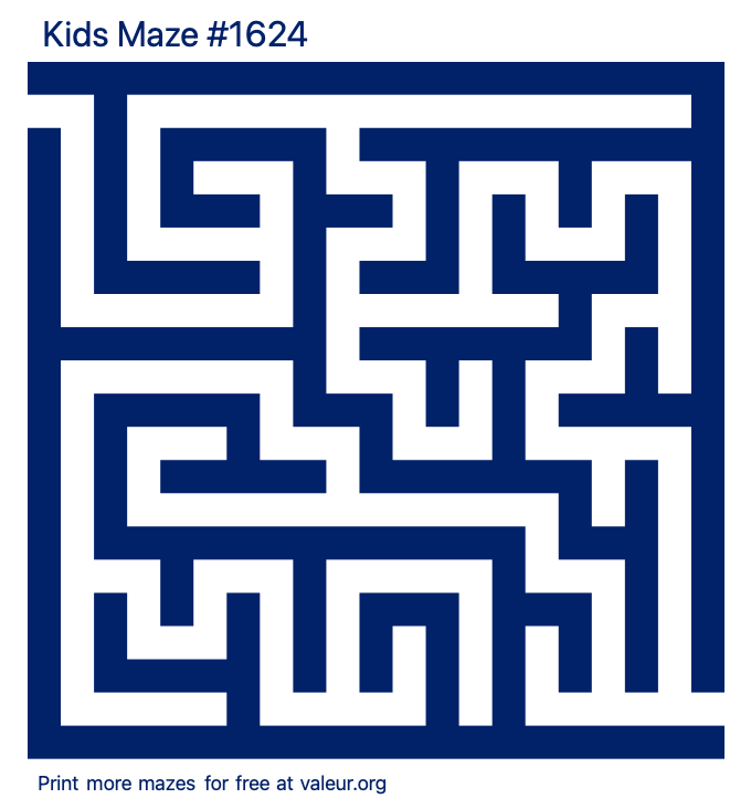 Free Printable Kids Maze number 1624