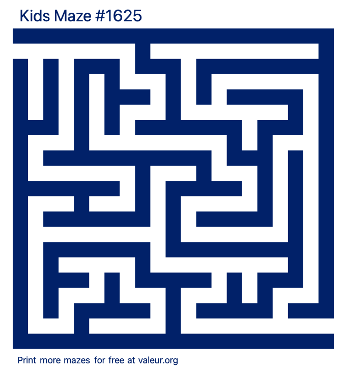 Free Printable Kids Maze number 1625