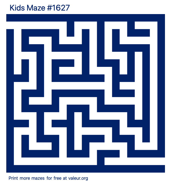 Free Printable Kids Maze number 1627