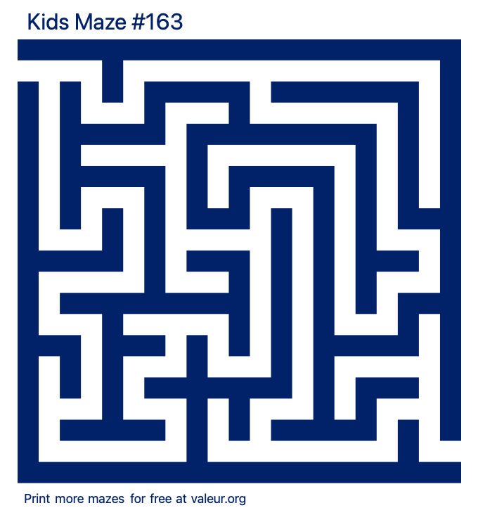 Free Printable Kids Maze number 163