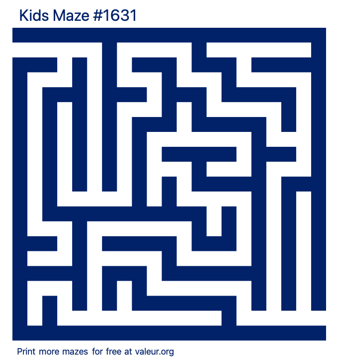 Free Printable Kids Maze number 1631