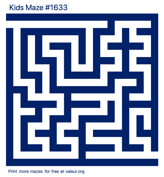 Free Printable Kids Maze number 1633