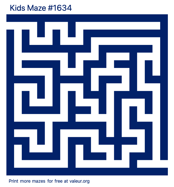 Free Printable Kids Maze number 1634