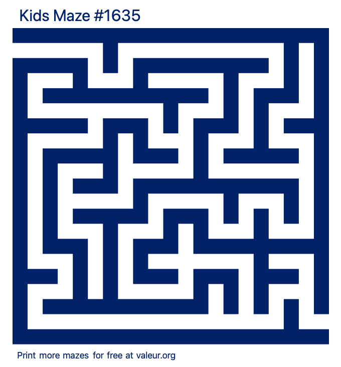 Free Printable Kids Maze number 1635