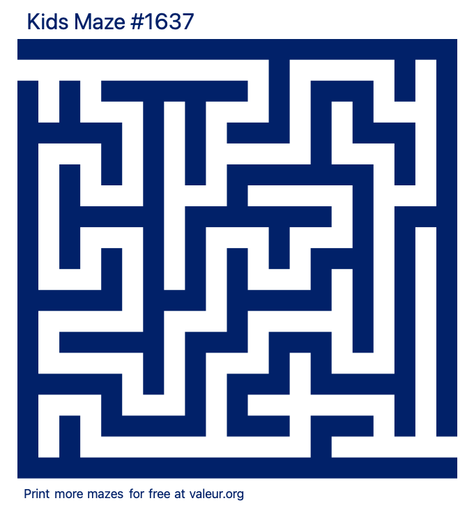 Free Printable Kids Maze number 1637