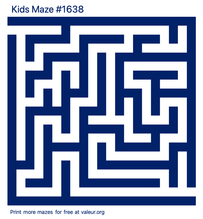 Free Printable Kids Maze number 1638