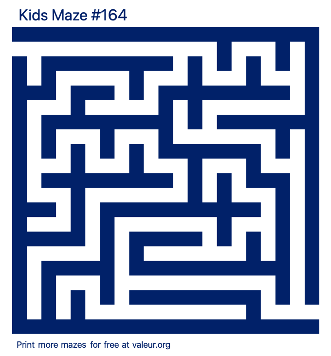 Free Printable Kids Maze number 164