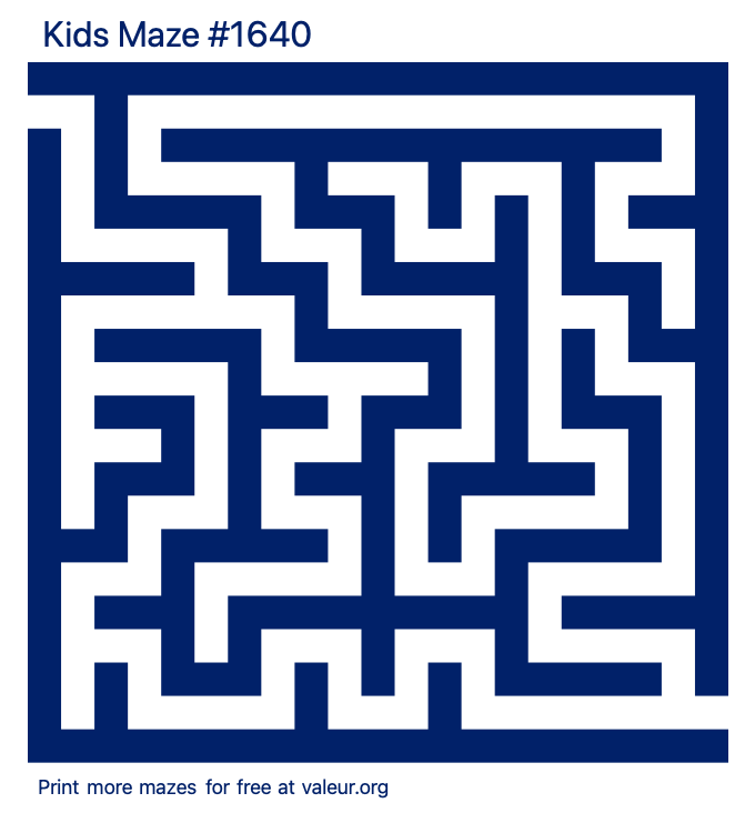 Free Printable Kids Maze number 1640