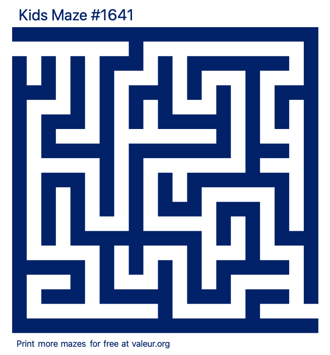 Free Printable Kids Maze number 1641