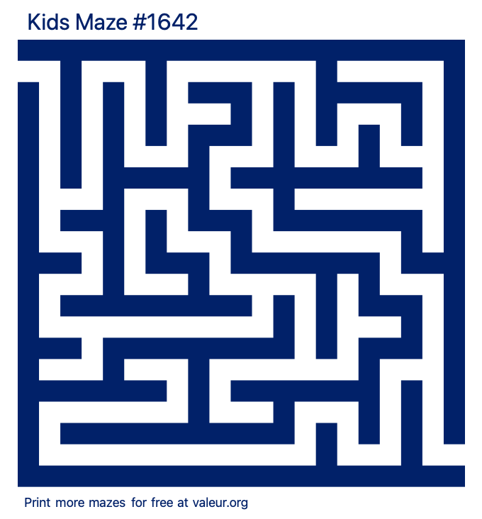 Free Printable Kids Maze number 1642