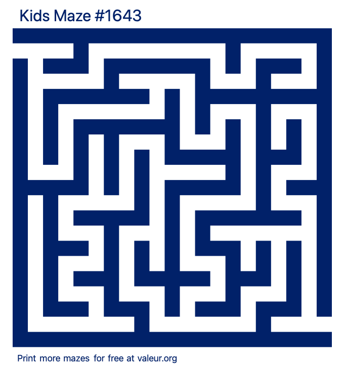 Free Printable Kids Maze number 1643