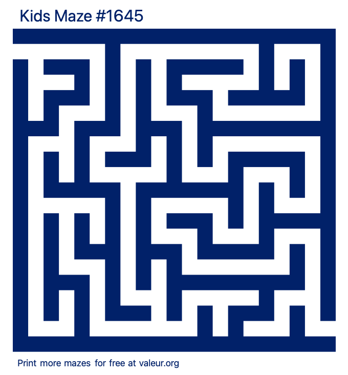 Free Printable Kids Maze number 1645