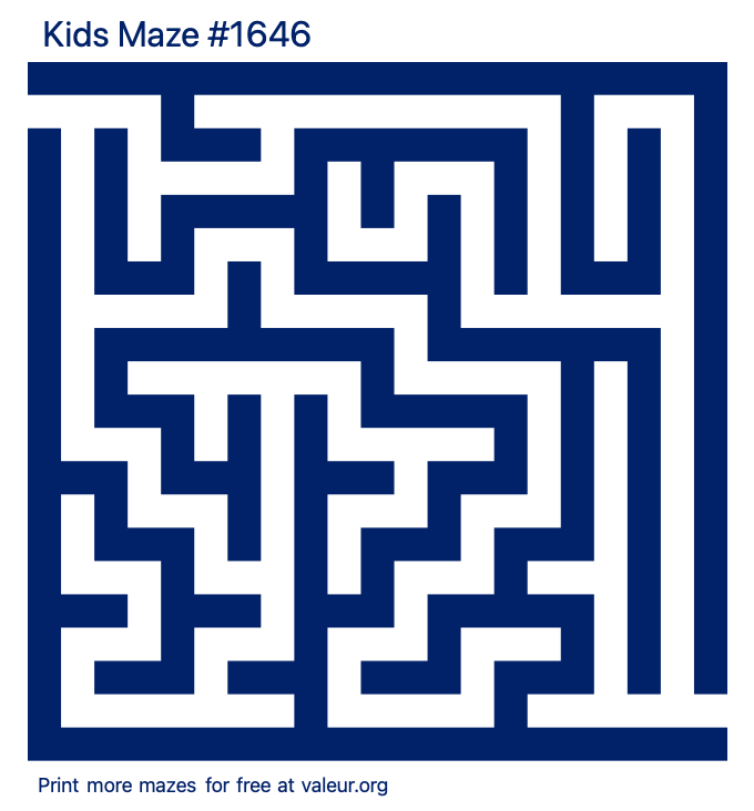 Free Printable Kids Maze number 1646