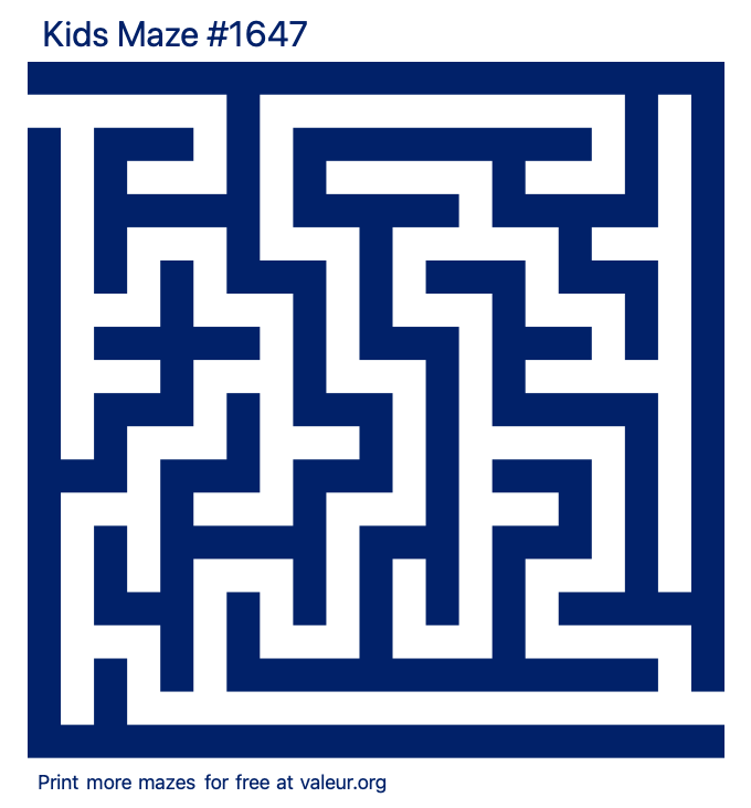 Free Printable Kids Maze number 1647