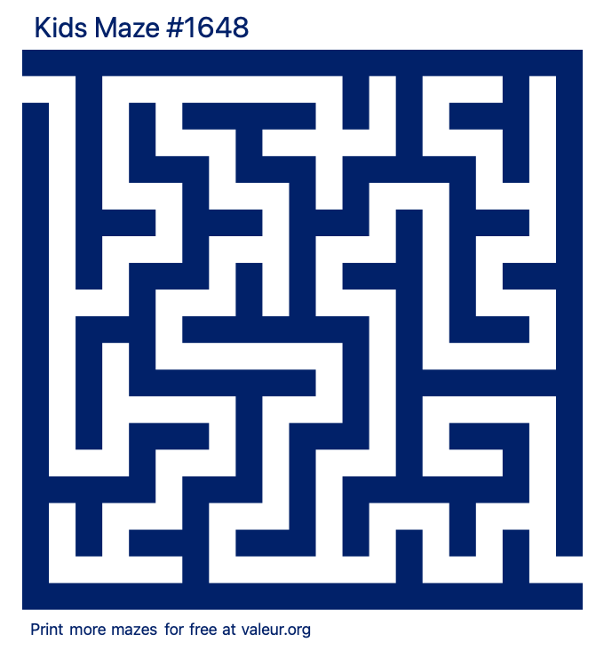 Free Printable Kids Maze number 1648