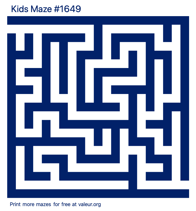 Free Printable Kids Maze number 1649