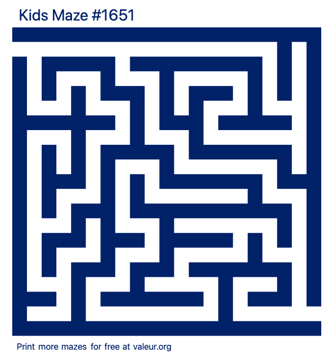 Free Printable Kids Maze number 1651