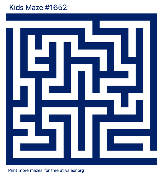 Free Printable Kids Maze number 1652