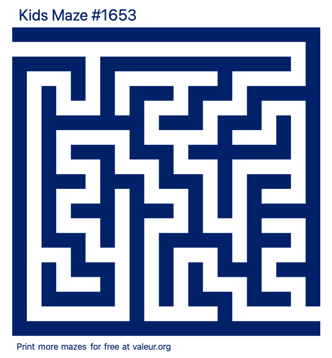 Free Printable Kids Maze number 1653