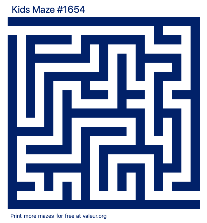 Free Printable Kids Maze number 1654