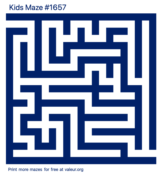 Free Printable Kids Maze number 1657