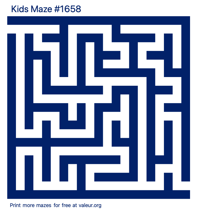 Free Printable Kids Maze number 1658