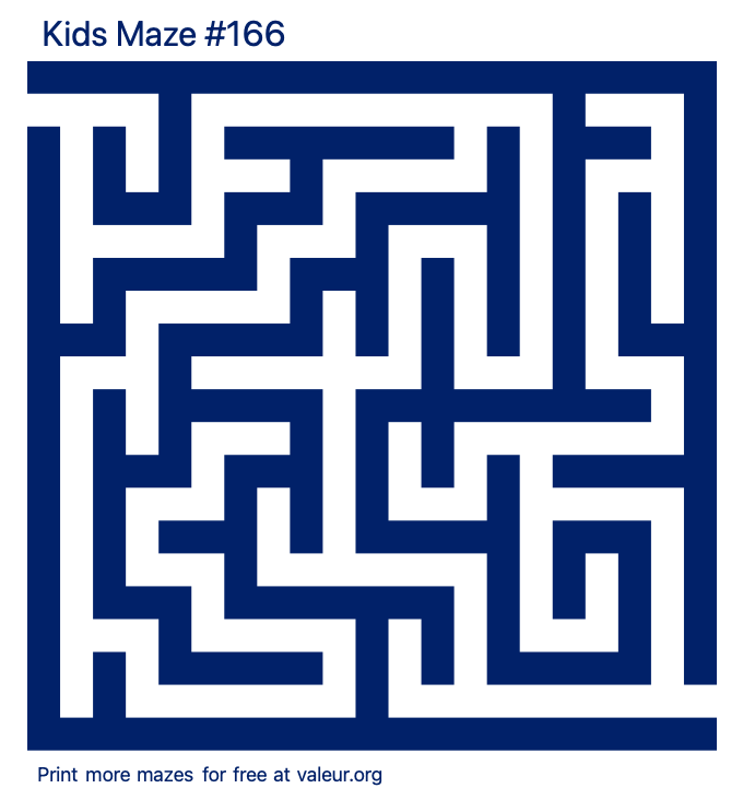 Free Printable Kids Maze number 166