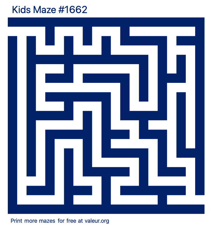 Free Printable Kids Maze number 1662