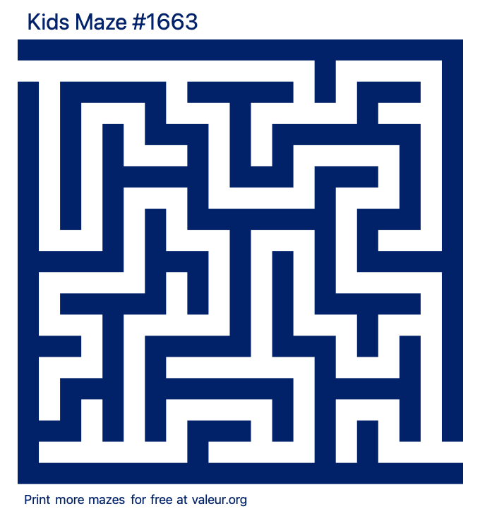 Free Printable Kids Maze number 1663