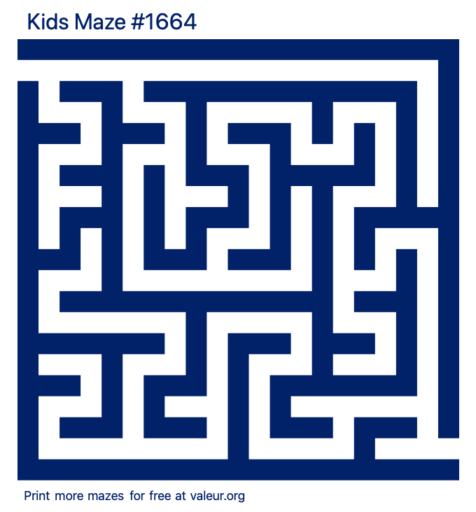 Free Printable Kids Maze number 1664