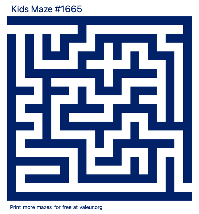 Free Printable Kids Maze number 1665