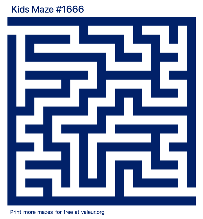 Free Printable Kids Maze number 1666