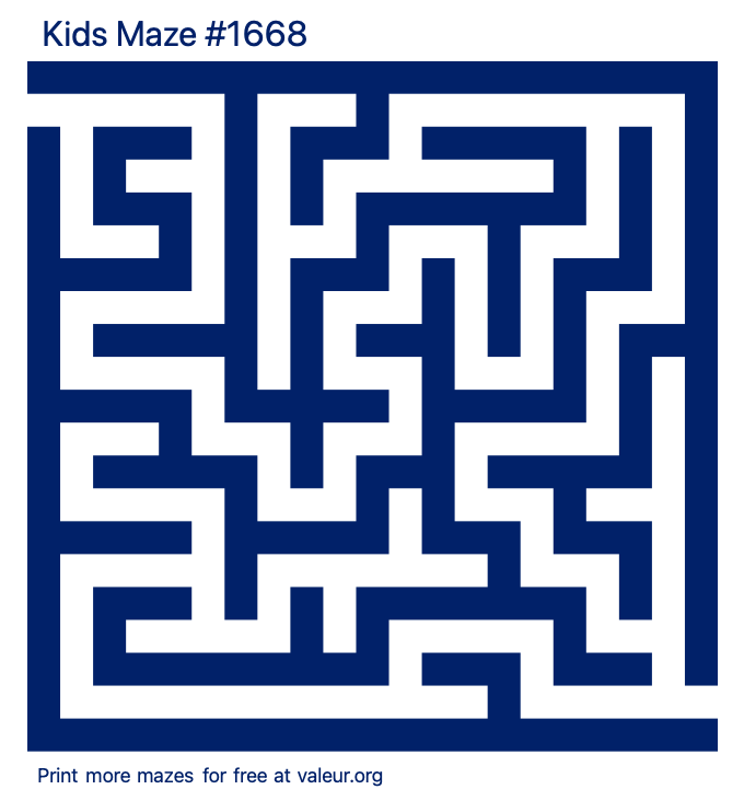 Free Printable Kids Maze number 1668