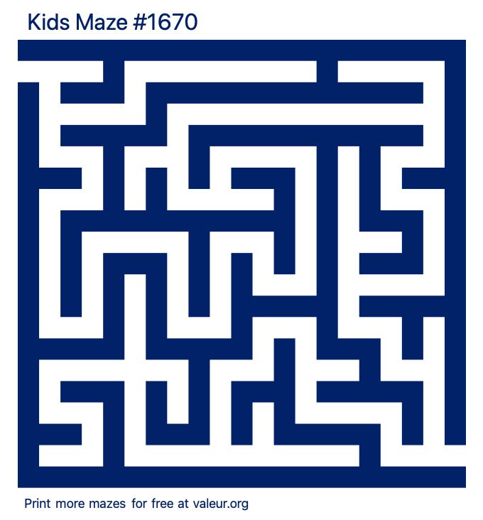 Free Printable Kids Maze number 1670