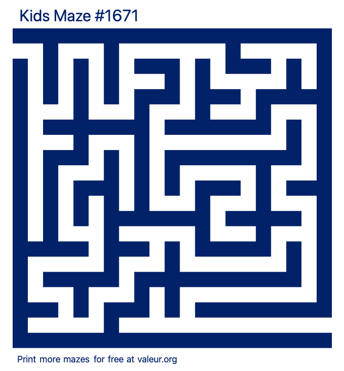 Free Printable Kids Maze number 1671