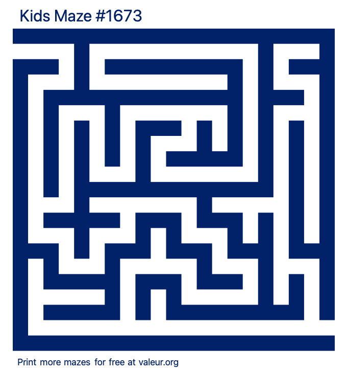 Free Printable Kids Maze number 1673