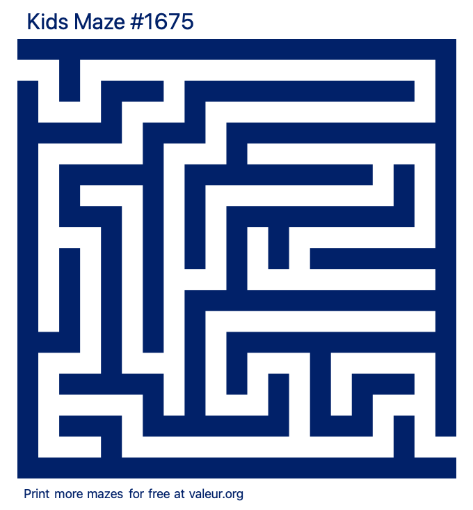 Free Printable Kids Maze number 1675