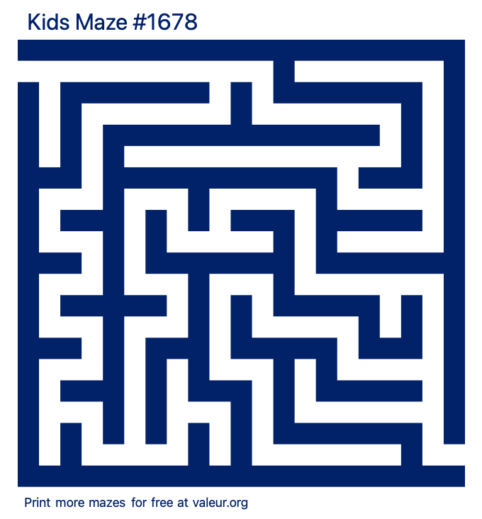 Free Printable Kids Maze number 1678