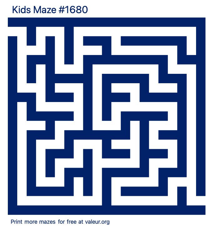 Free Printable Kids Maze number 1680