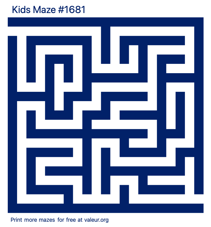 Free Printable Kids Maze number 1681