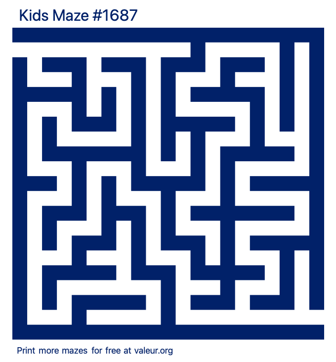 Free Printable Kids Maze number 1687