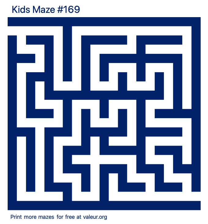 Free Printable Kids Maze number 169