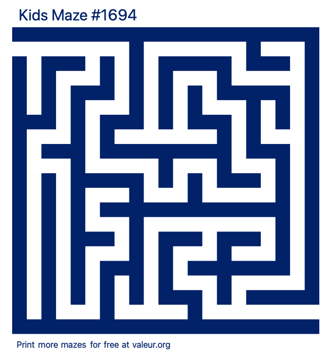 Free Printable Kids Maze number 1694