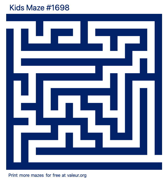 Free Printable Kids Maze number 1698